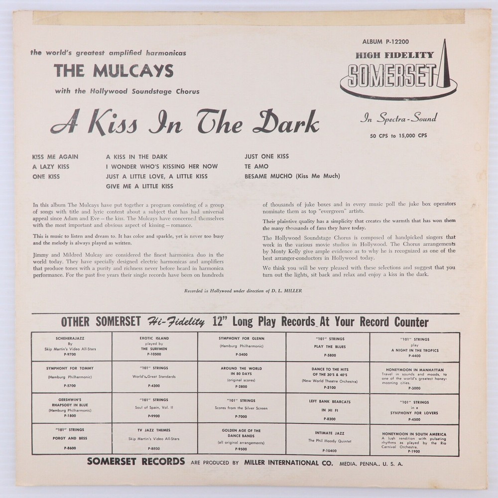 The Mulcays – A Kiss In The Dark - 1960 Mono 12" LP Vinyl Record MI/P-12200 - Picture 2 of 16